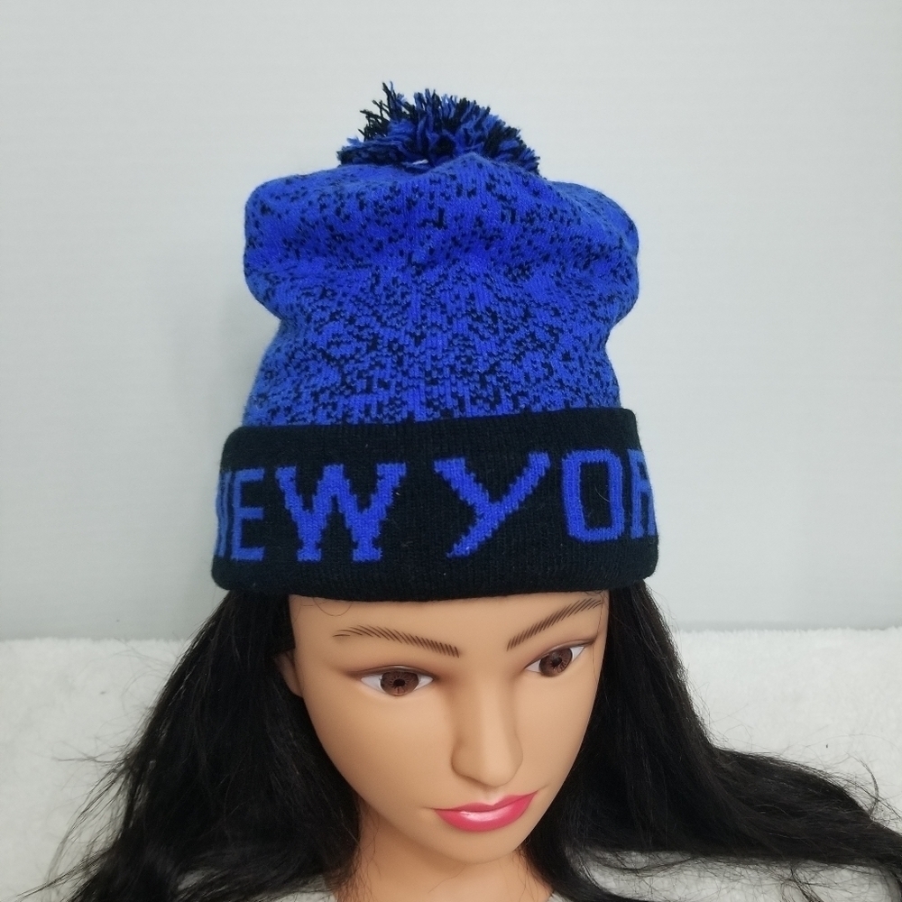 New York knit pom pom beanie